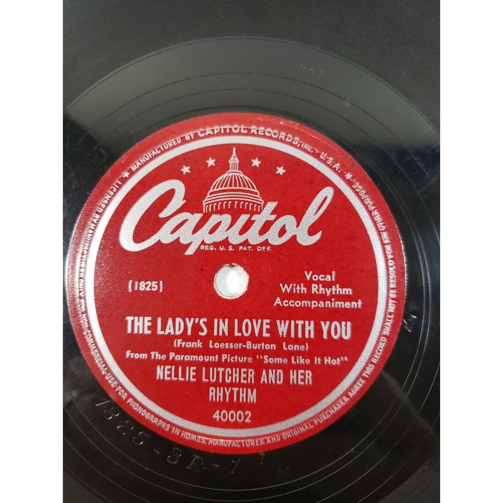 CAPITOL 78 rpm NELLIE LUTCHER - Hurry on Down / LADY'S‎ IN LOVE YOU V+/V+
